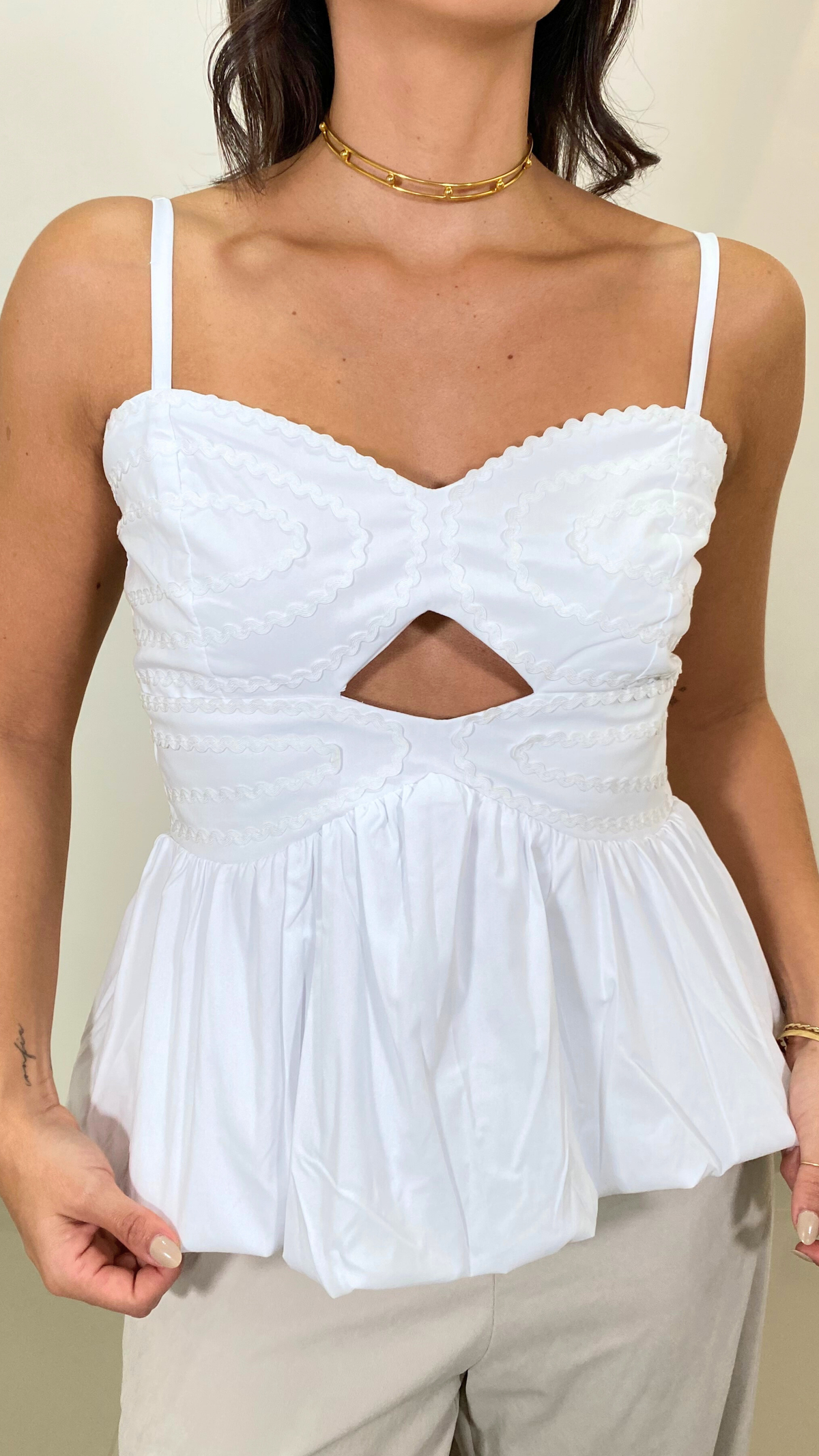 AMAL TOP IN IVORY