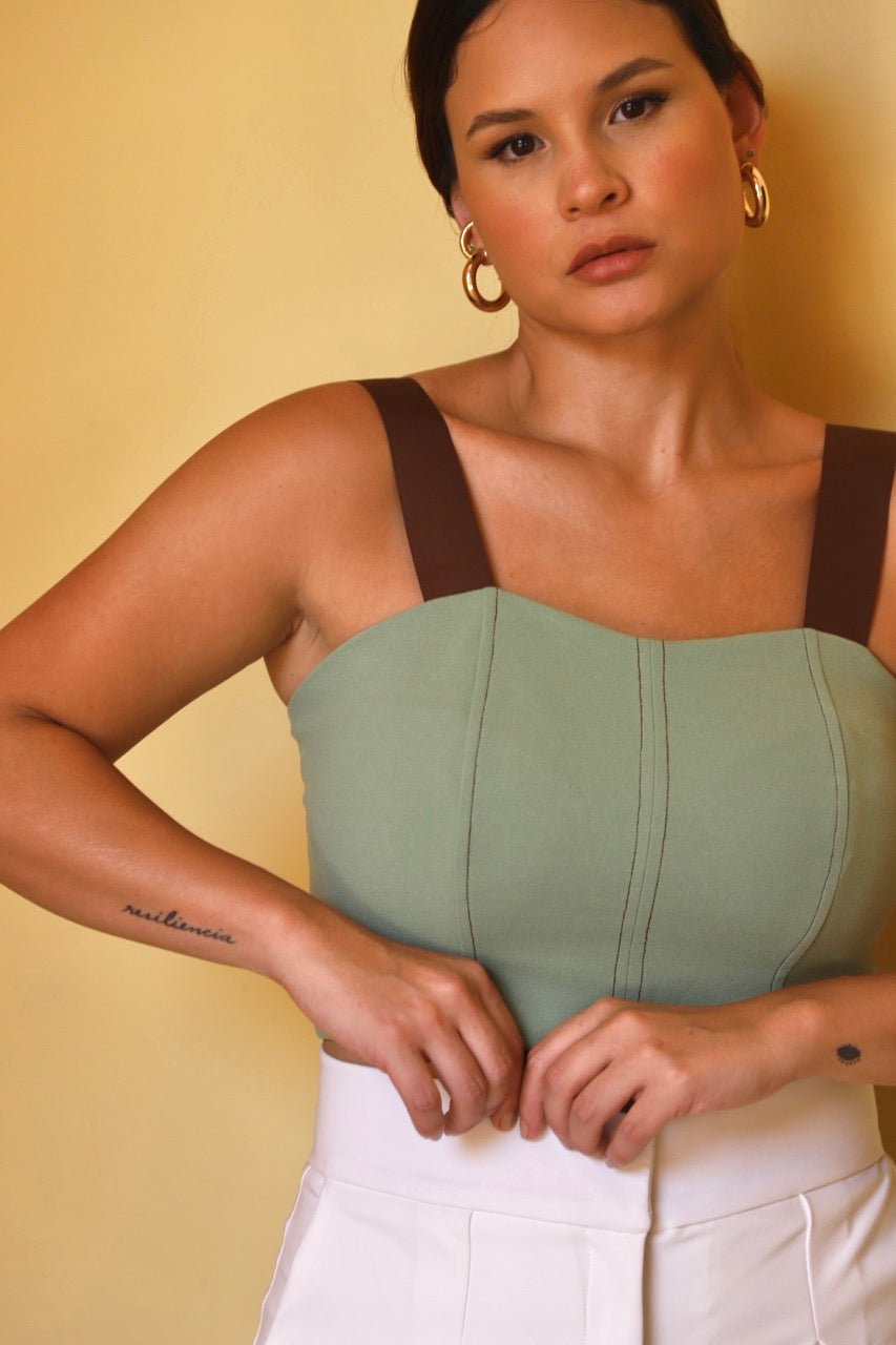 PALMA CROP TOP IN PISTACHIO